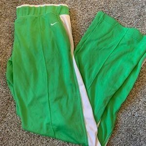 Vintage 90s Nike Mini Swoosh Color Block Athletic Sweat Pants Green
